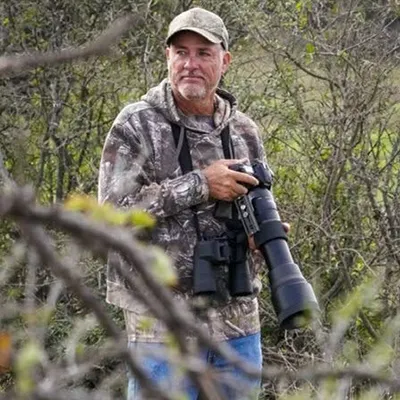 Bryan Cotter, Texas birding guide and photographer, in the field